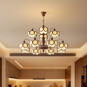 Song Dynasty Aesthetic Chandelier Multi Head Led <b>Light</b> For Living Room Villa Staircase <b>Lighting</b> - Product Image 1