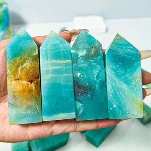 Tour de cristal de pierre précieuse de guérison en gros, tour de calcite bleue des Caraïbes de haute qualité pour la guérison, cadeau - Product Image 2