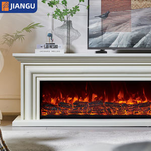 ห้องศูนย์รวมความบันเทิงพร้อมเตาผิง เฟอร์นิเจอร์ดีไซน์เรียบหรู ตู้วางทีวีติดผนังพร้อมเครื่องทำความร้อนแบบเตาผิง - Product Image 4