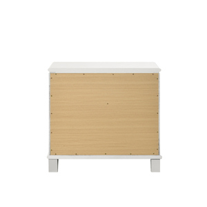 Pearl White 2-Drawer Nightstand With Acrylic Crystal Legs <b>Storage</b> Drawer Bedroom Furniture - Product Image 5