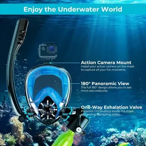 Masker Selam Mini Portabel 0.5L dengan Tabung Oksigen, Sistem Pernapasan Snorkel, Pompa, Tangki Selam Bawah Air Aluminium - Product Image 3