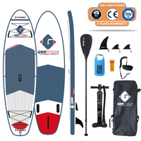 GeeTone — planche de Surf gonflable Double couche, skateboard flottant, tout rond, Paddle, Surf