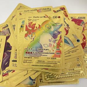 Nouveau Style de cartes TCG <span class=keywords><strong>poke</strong></span>-mon en feuille d'or, jeu de cartes à collectionner espagnol <span class=keywords><strong>poke</strong></span>-mon Basic GX <span class=keywords><strong>V</strong></span> Vmax de haute qualité - Product Image 6