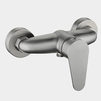 Robinet de douche encastré Jishiduo en acier inoxydable 304 brossé avec valve en céramique, mitigeur chaud/froid finition brossée