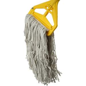 Boardwalk BWKCM02024S # 24 cabezales de fregona de algodón con banda, mango rectangular ajustable, patrón triangular blanco para uso en suelos, 12 por caja - Product Image 5