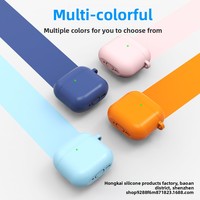 Étui de protection monobloc en silicone liquide couleur unie compatible avec les Apple AirPods 4 Blanc/Noir/Gris avancé pour
