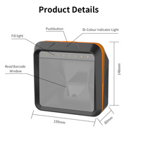 Escáneres de Códigos QR Manos Libres JINGXIN, USB HID, Puerto Serie Virtual USB HID, Escáneres de Códigos de Barras 2D con Cable para Punto de Venta, Escritorio, Supermercado