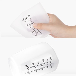 Tùy chỉnh 100ml 250ml 500ml cấp thực phẩm Silicone đo ly rõ ràng đo lường quy mô nhà bếp bình để nướng - Product Image 6