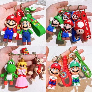 Llavero Popular de Goma y Aleación de Zinc con Diseño 3D de Anime de <span class=keywords><strong>Mario</strong></span> <span class=keywords><strong>Bros</strong></span>, Luigi y Hongo, Grabado en Relieve, Duradero y de Gran Venta - Product Image 1