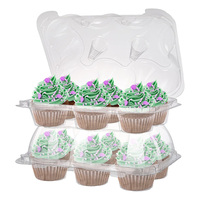 Boîtes à cupcakes empilables en plastique transparent en gros, supports à cupcakes en plastique PET de qualité alimentaire avec couvercles