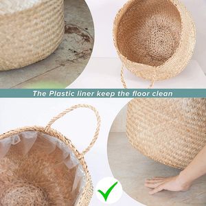 Viet Starlight Foldable Black Seagrass <b>Belly</b> <b>Basket</b> Handwoven Plant Pot Laundry Storage Organization Direct Vietnam Supplier - Product Image 6