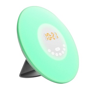 Digital Sunrise Alarm <b>Clock</b> Round Wake Up Light Color Changing <b>LED</b> Bedside Desk <b>Clock</b> FM Radio White Noise - Product Image 2
