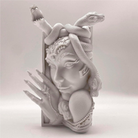 Sculpture en résine 3D gravée style Méduse moderne, serre-livres, design visage humain et serpent, pour adultes, anniversaire, Noël, maison, bureau
