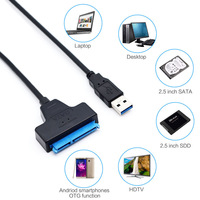Cable de datos de disco duro SATA a usb3.0, cable adaptador de disco duro SATA de 2,5 pulgadas, venta al por mayor de fábrica