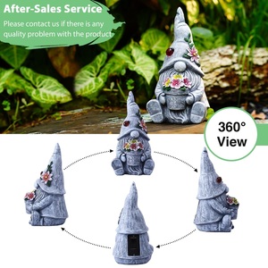Waterproof <strong>Gnome</strong> <strong>Garden</strong> Statue Figurine Outdoor Patio Decor with Solar Lights Artificial Style Perfect Gift <strong>Ornament</strong> - Product Image 3
