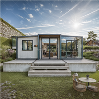 Maisonnette de luxe à ossature acier, design moderne, prête à être expédiée, incluant 2 chambres, salle de bain, cuisine, utilisation hôtelière, bureautique, solaire