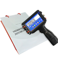 Imprimante à jet d'encre automatique portative YAOMATEC 12,7 mm, machine de codage par lots multilingue de haute qualité pour bouteilles en plastique, code QR