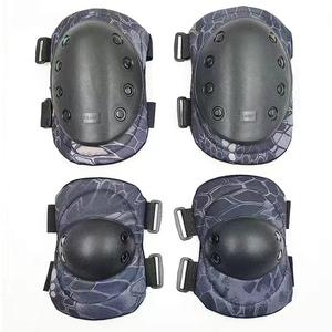Set bantalan lutut & siku taktis, perlengkapan keamanan pelindung lutut luar ruangan olahraga berburu seluncur, pelindung cangkang siku, logo label kustom - Product Image 6