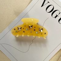 Pince à cheveux élégante personnalisable en acétate incrustée de strass, faite à la main, de qualité supérieure, pour chignon arrière, marque Jinglan, écologique