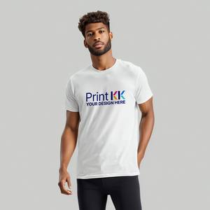 Image personnalisée T-shirts pour hommes à col ras du cou à deux côtés Modèle imprimé en coton surdimensionné 220gsm Fabriqué pour les États-Unis - Product Image 2