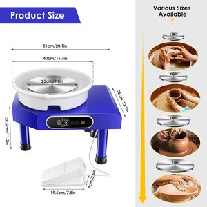 Máy làm gốm điện 25CM, máy nặn gốm sứ với màn hình cảm ứng LCD - Product Image 4