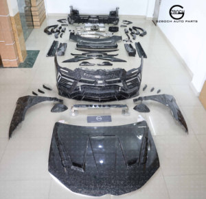 Kit carrosserie en fibre de carbone sèche pour <span class=keywords><strong>Lamborghini</strong></span> <span class=keywords><strong>Urus</strong></span> au style MSY, comprenant pare-chocs avant, capot, ailes, spoiler et échappement - Product Image 2
