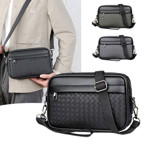 Bolso Deportivo Cruzado/de Hombro de PU para Hombre, Moderno, Transpirable, Impermeable, de Color Sólido, Multifuncional, Organizador Portátil - Product Image 1