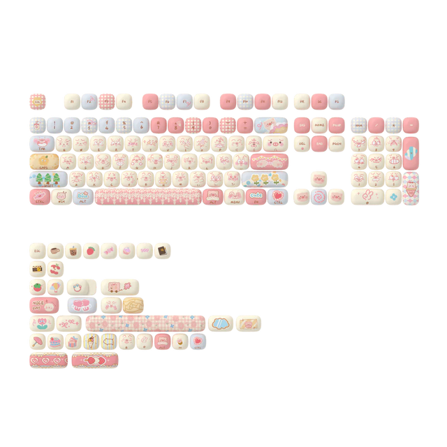 Akko New Design MOG Profile Piggy Party Keycap Set 139-key 5-side Dye-sub Cute Keycap Sets