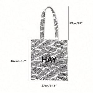 Customized Black & White Stripes Cotton Canvas <b>Tote</b> <b>Bag</b> Designer Work Beach <b>Lunch</b> Travel Grocery Shopping <b>Bag</b> - Product Image 4
