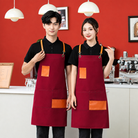 Tablier de travail en toile sans manches, imperméable et durable, avec logo personnalisable pour le personnel des cafés, salons de thé et restaurants