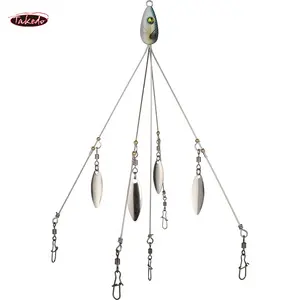 TAKEDO-aparejo de pesca artificial AL03, cebo giratorio de acero inoxidable, 17g/21,5 cm