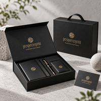 Maßgefertigte Starre Zusammenklappbare Verpackung Magnetische Geschenkbox Große Faltbare Karton Schwarze Luxus-Geschenkboxen Mit Griff Magnetischer Deckel