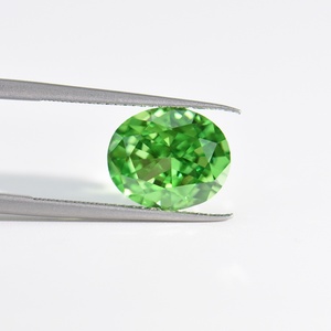 Circonita Cúbica Sintética de Alta Calidad, 5A+, Zircon, Corte Oval Radiante, Verde, Suelta, Tipo Hielo Triturado - Product Image 1