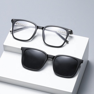 Clip em óculos óculos óculos polarizadores magnéticos com cinco clipes de visão noturna homens dupla ponte magnética vidro para homens - Product Image 4