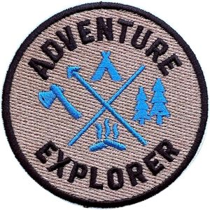 Patch brodé Adventure Explorer de 3 pouces, thermocollant ou à coudre, pour sacs et accessoires de voyage - Product Image 1