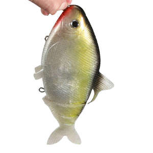 Leurre de pêche en plastique souple artificiel, design de queue de poisson en fibre réaliste, 24 cm, 202 g, appât coulissant - Product Image 1