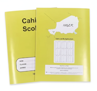 Cahier scolaire à piqûre à cheval pour étudiants, papier écologique, design ligné français, logo et couleur personnalisables, Nigéria 2026