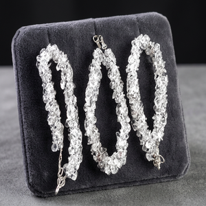 Bracelets faits main en perles de quartz transparent, fermoir argenté, forme irrégulière, bijoux en pierres semi-précieuses pour la guérison - Product Image 1