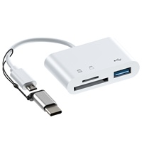 Lecteur de cartes Type-C JILIAN pour téléphones Android et ordinateurs, multifonction OTG2.0 USB2.0, 10 ports, prise en charge SD/TF, matériau ABS, sans prise