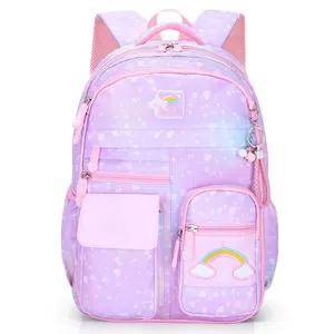 Breathable Durable Rainbow Kid Children School Bag Star Sky Gradient Waterproof Large Capacity Backpack School Bags For Girls