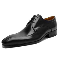 Chaussures Oxford classiques noires en cuir véritable faites à la main pour hommes, à lacets, pour le bureau et les occasions formelles, vente en gros d'usine
