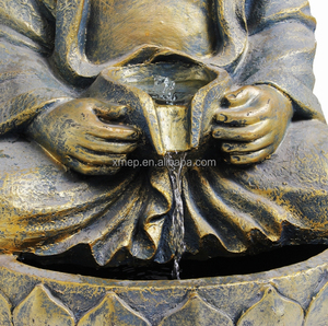 Statuette <span class=keywords><strong>solaire</strong></span> de bouddha <span class=keywords><strong>zen</strong></span> asiatique, <span class=keywords><strong>fontaine</strong></span> avec batterie, touches d'eau en résine, pour jardin et arrière-cour - Product Image 6