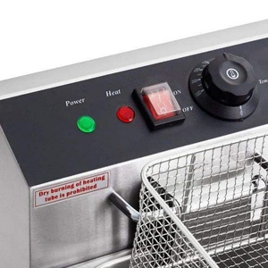 Freidora de Pollo de Mesa de Doble Cabezal KFC de 6L, Freidora Profunda para Papas Fritas y Donas, Freidora Profunda Comercial con Canasta - Product Image 6