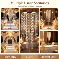 Décorations de table romantiques style européen/occidental, support de fleurs en cristal, fleurs en soie plastique durables, 50/60 cm, vente chaude