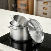 Ensemble de casseroles pour cuisinière à induction, batterie de cuisine en acier inoxydable, ensemble de casseroles en acier inoxydable pour la maison