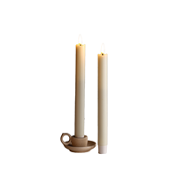 Grosir tinggi 25cm lilin asli gading berkedip LED lilin lancip murni organik lilin lebah tangan Dip lilin Votive lilin tanpa api
