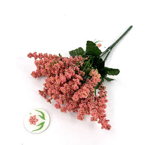 Bouquet de <span class=keywords><strong>fleurs</strong></span> <span class=keywords><strong>artificielles</strong></span> réalistes en tissu imperméable à 5 tiges, petit buisson <span class=keywords><strong>pour</strong></span> arrangements funéraires et commémoratifs dans les cimetières - Product Image 2