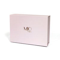 Anpassbares Logo Recycling Karton Verpackungs box Magnet klappe Faltbare Geschenk boxen Rosa Geschenk boxen mit Band verschluss