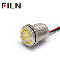 FILN 25MM 10A 2V à 380V étanche IP67 métal bouton poussoir interrupteur fil menant électrique mécanique bouton poussoir interrupteur