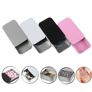 Contenitore in scatola di latta regalo scorrevole da 16ml scatola di latta incernierata quadrata rettangolare in metallo stampata personalizzata per confezione regalo di colore argento - Product Image 2